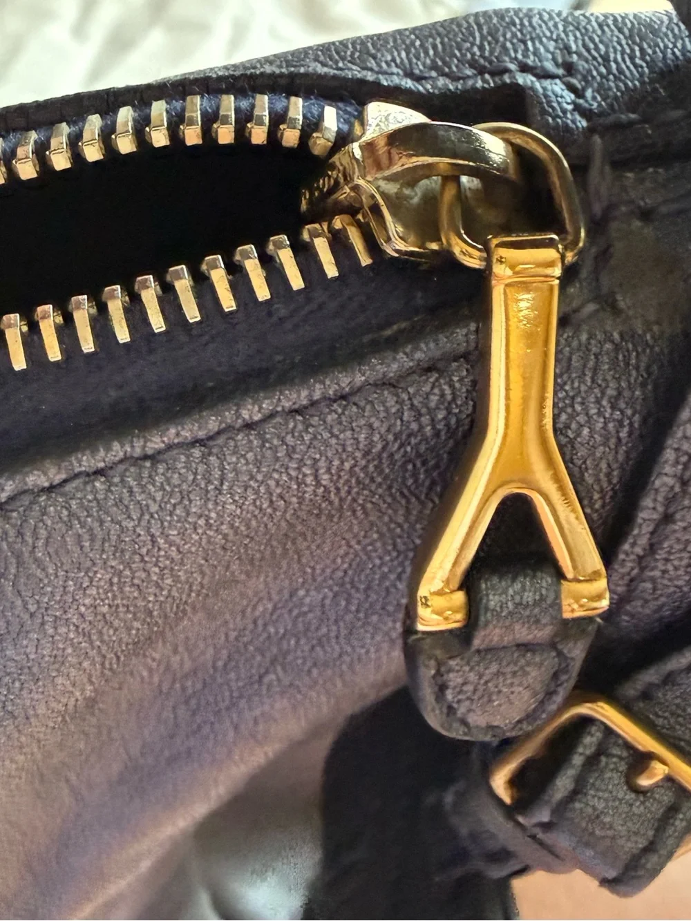 Yves Saint Laurent dark navy hobo